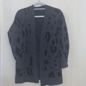 Black & Grey Leopard Cardigan